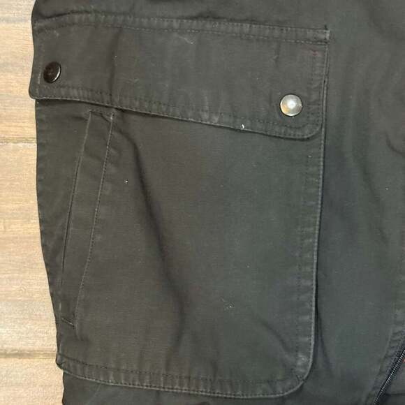 Vintage Expeditions Vest Mens medium Black flannel Lined Hunting cargo Pocket - Picture 5 of 11